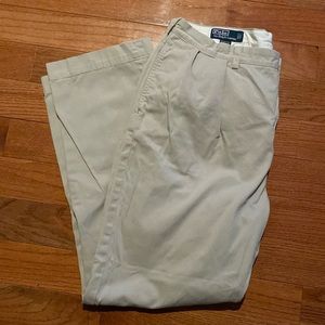 Polo Andrew khaki pleated pants, 38x34, worn one time